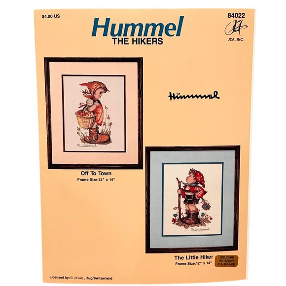 Hummel Cross Stitch Patterns "The Hikers" (Off to Town & The Little Hiker) - Picture 1 of 11